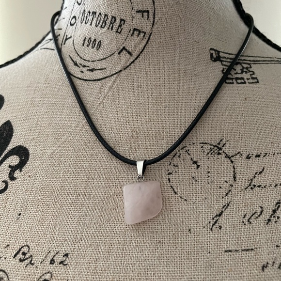 Genuine Rose Quartz Necklace - Picture 4 of 6